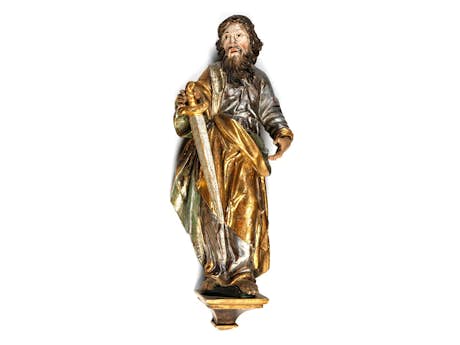 Schnitzfigur des Heiligen Paulus